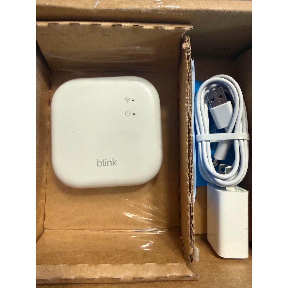 Blink Sync Module XR White Smart Home Security Hub with Cable and Adapter